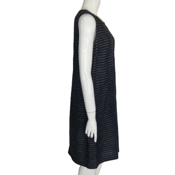 J.JILL Love Linen Dress, M, Blue, stripes, Shift, Sleeveless, Pullover - Picture 6 of 12